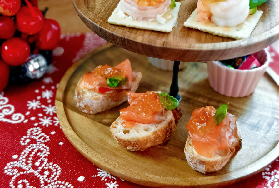 【うまだし×クリスマスレシピ⑤】冷やしてのせるだけ♪うまだしジュレのカナッペ