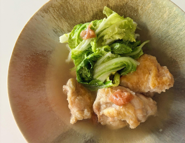 【長谷川あかりさん考案うまだし活用レシピ】しゃきしゃき白菜と鶏肉の梅だし煮
